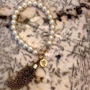 Bourbon and Bowties pearl bracelet